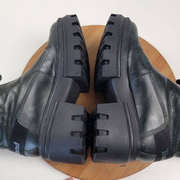 Timberland Everleigh Boot Front Zip Mid Boots Green Leather Womens 7.5 Platform - Picture 8 of 13